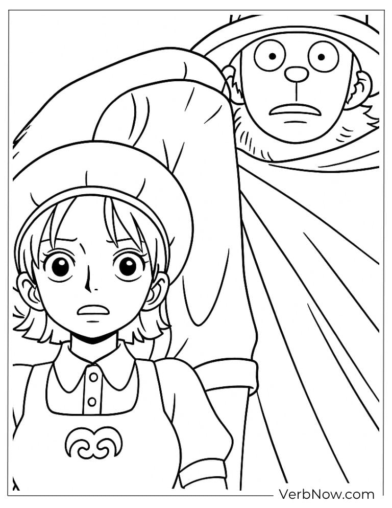 Coloring page of Nami and Chopper