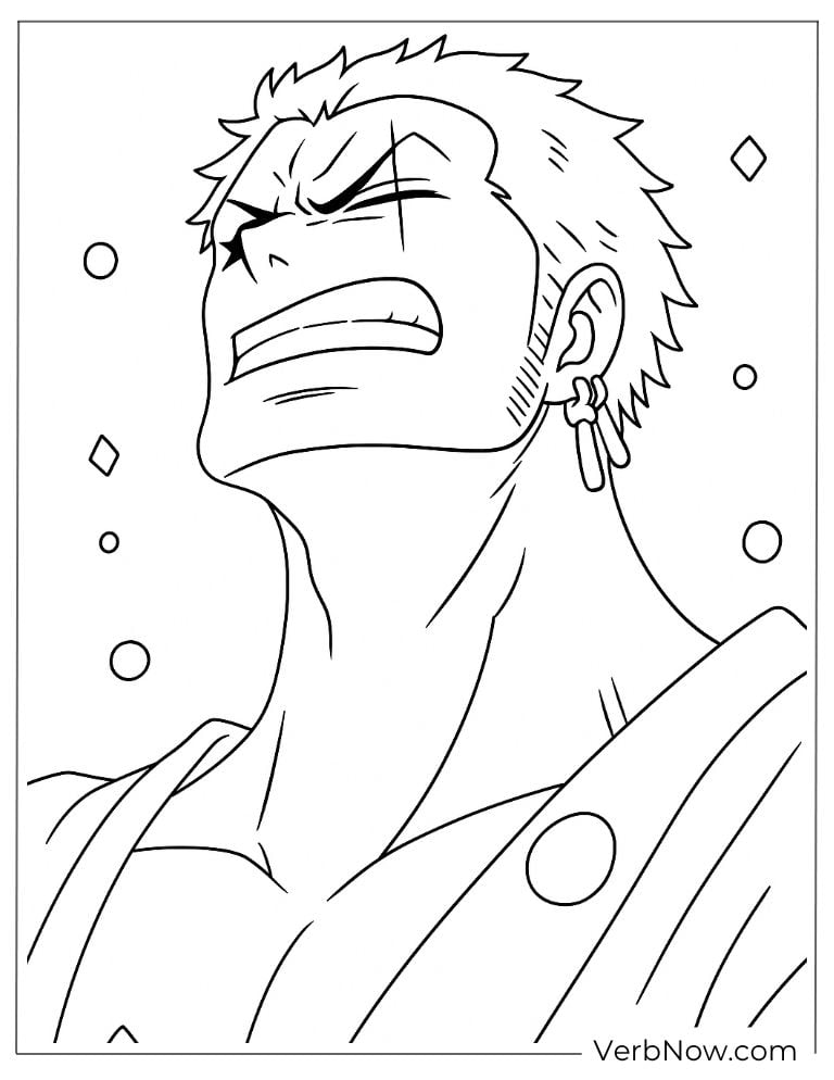 Zoro in battle coloring page