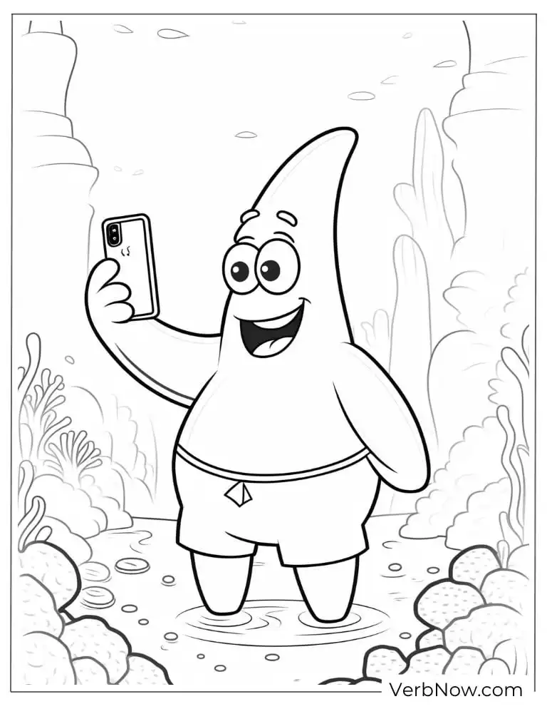 Patrick takes a cheerful selfie under the sea
