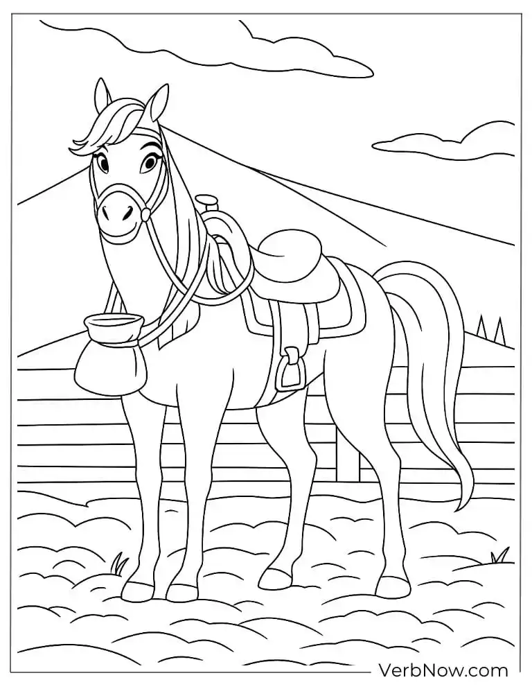 Spirit with the mountain coloring page