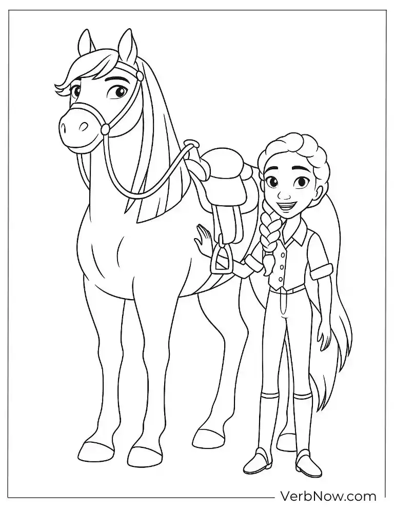 Coloring page of Lucky and Spirit together