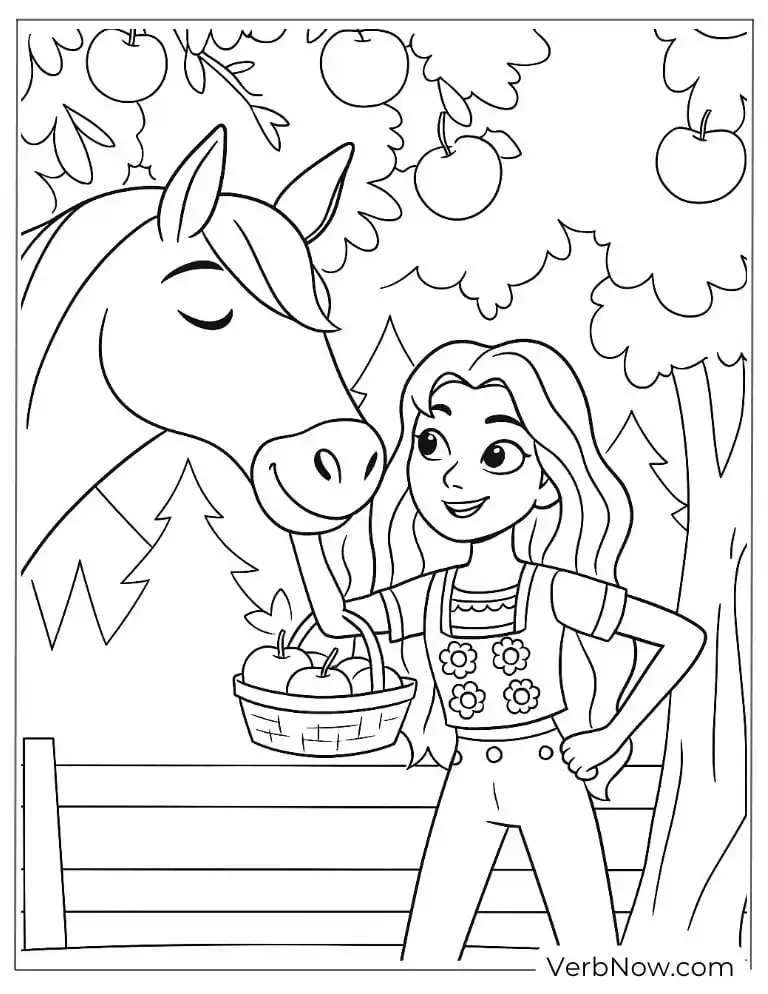 Lucky feeds Spirit apples under a tree