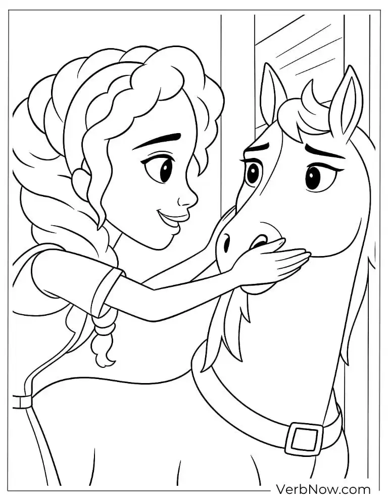 Lucky hugs Spirit lovingly coloring page