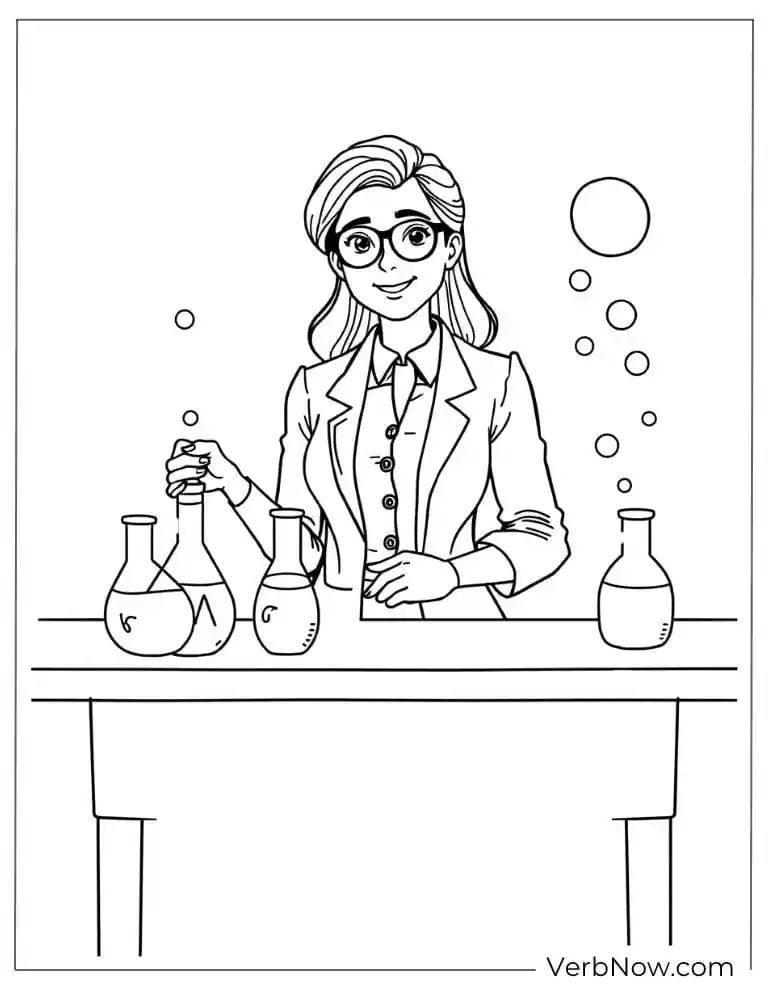Teacher mixes chemicals during a lab experiment