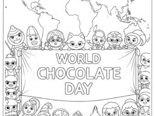 World Chocolate Day Coloring Pages featured image