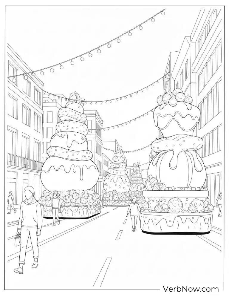 Giant chocolate ice cream on the city
