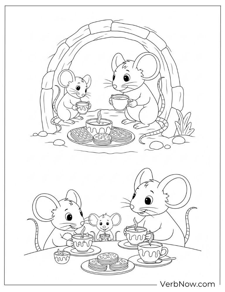 Mice having a chocolate tea party