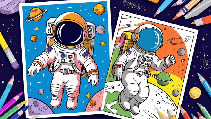 astronaut coloring pages 1