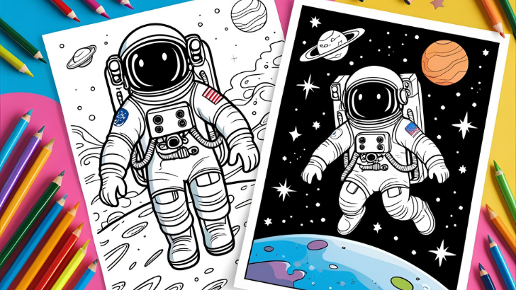 astronaut coloring pages 2