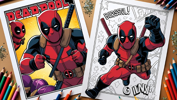 deadpool coloring page