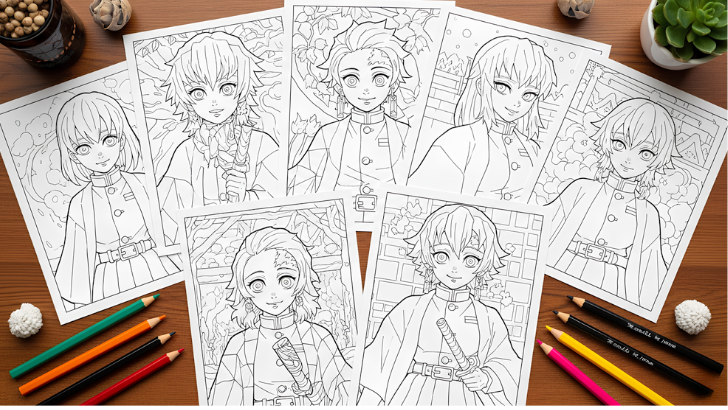 demon slayer coloring pages 1