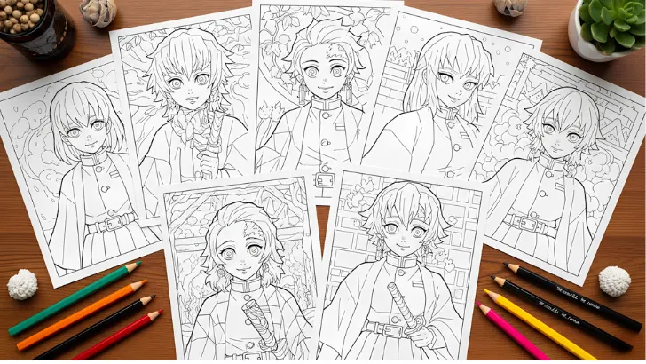 demon slayer coloring pages 1
