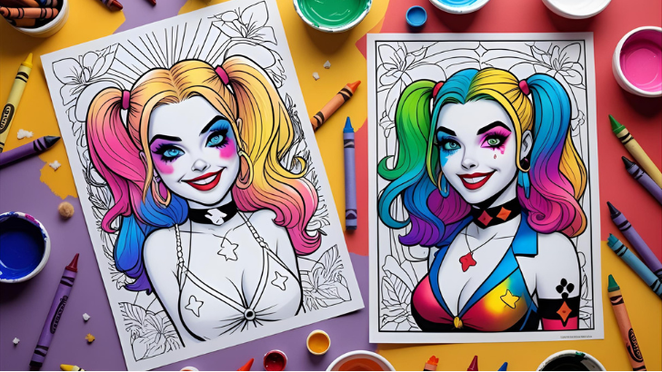 harley quinn coloring pges 1