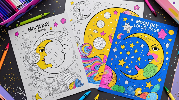 national moon day coloring pages 1