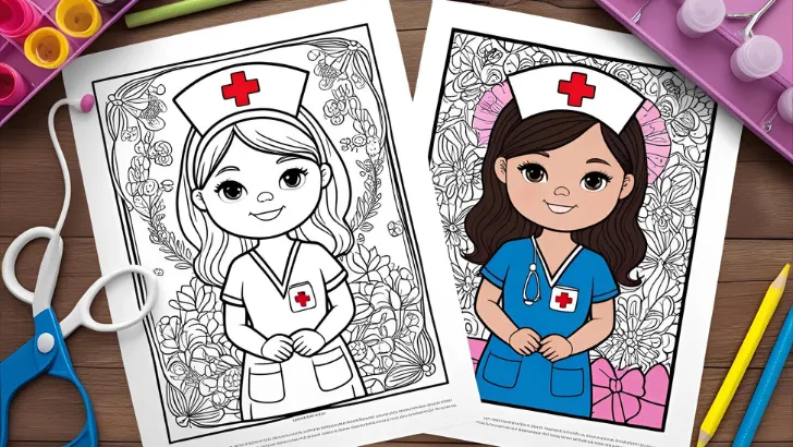 nurse coloring pages 1