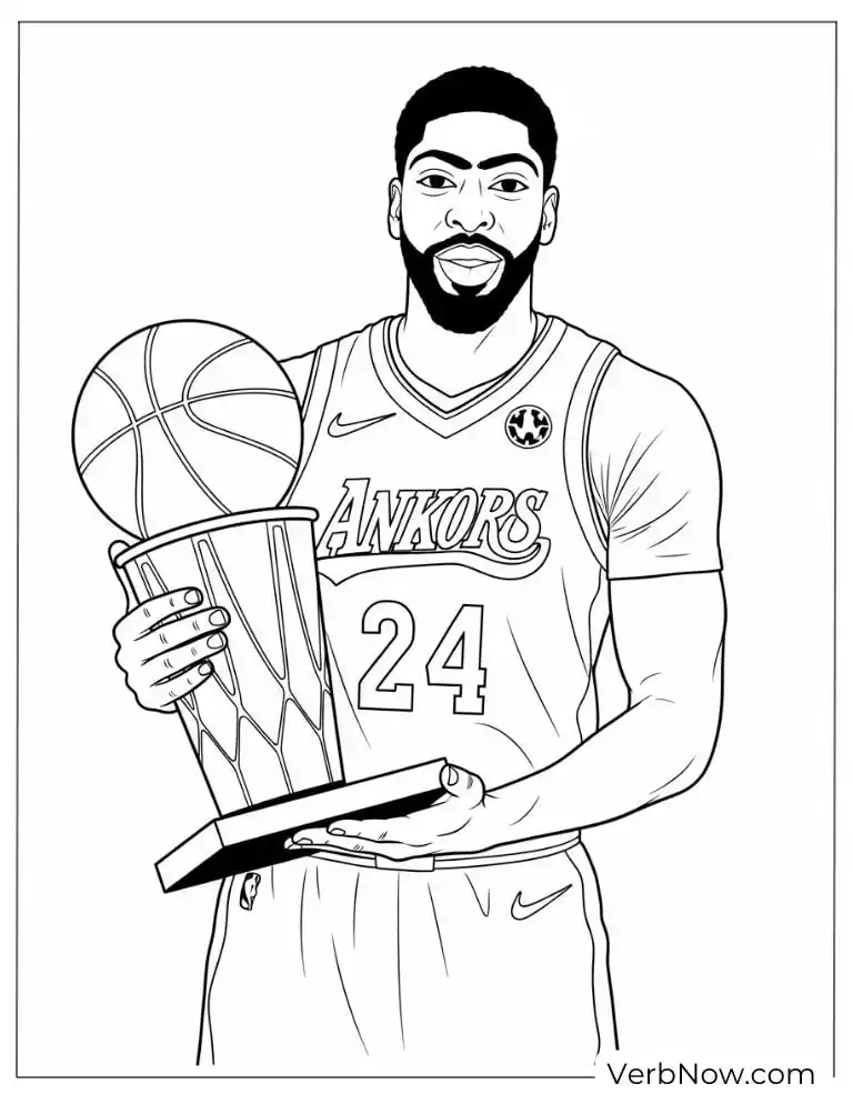 22 Free Anthony Davis Coloring Pages for Kids (Printable PDF) Anthony Davis holding a championship trophy