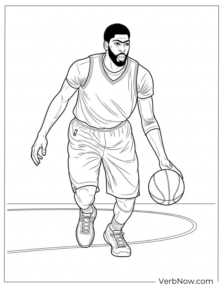 Anthony Davis dribbling a basketball on the court