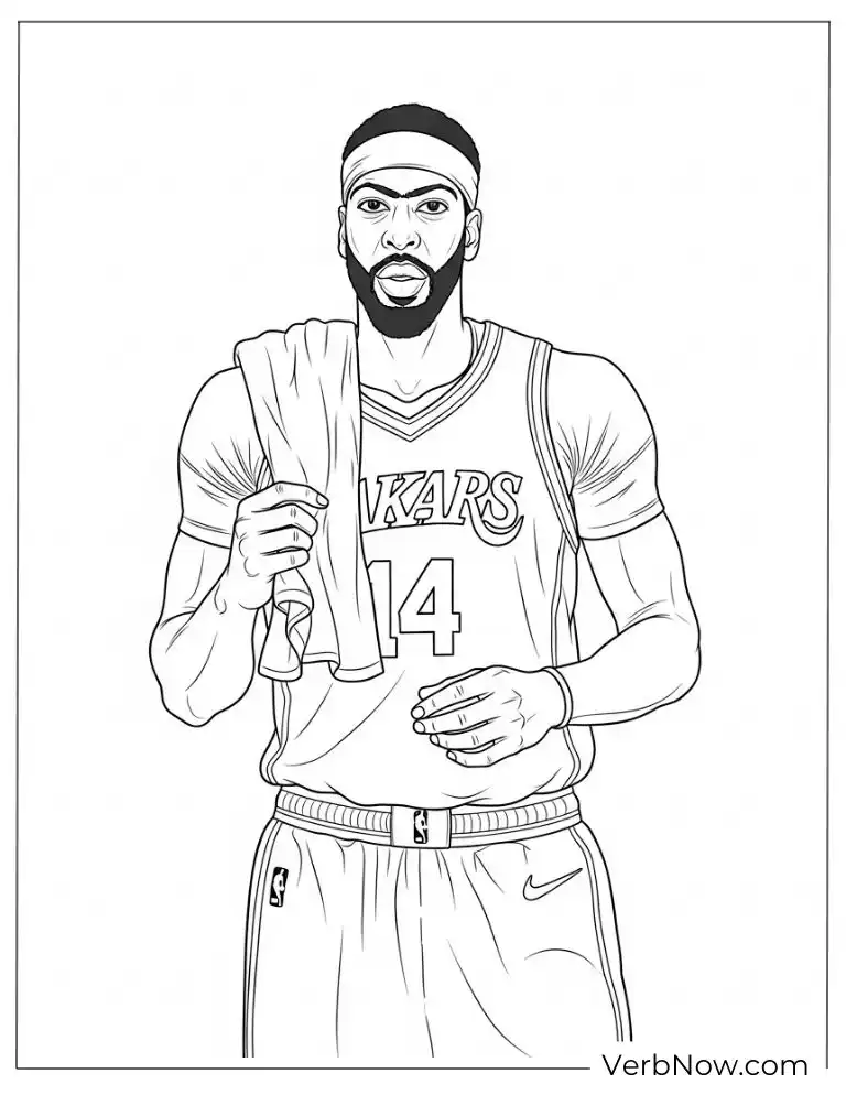 22 Free Anthony Davis Coloring Pages for Kids (Printable PDF) Anthony Davis in Lakers uniform