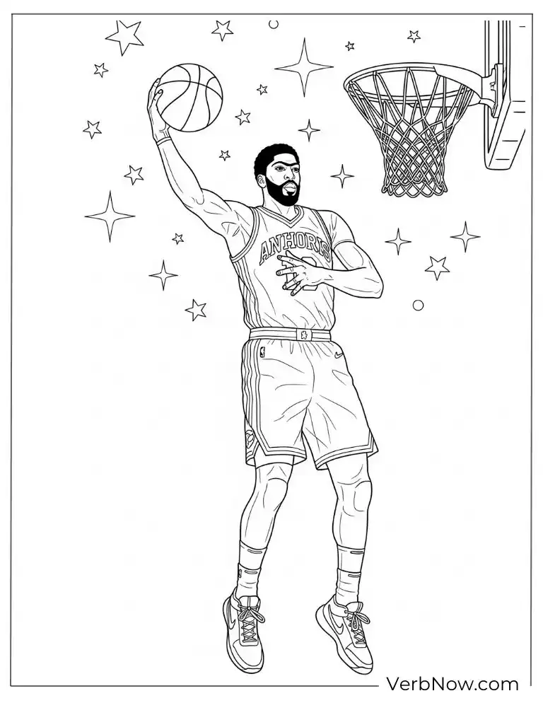 Anthony Davis jumping with a basketball toward the hoop