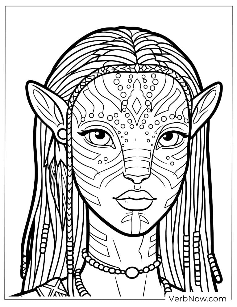 Avatar coloring page of Neytiri