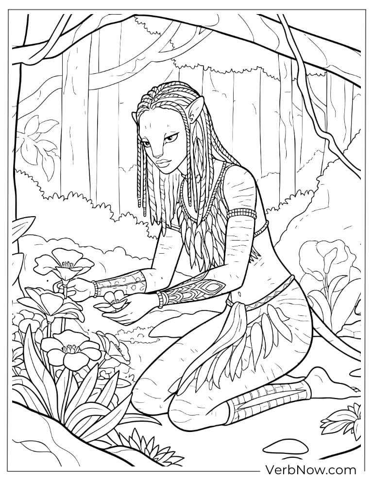 Na’vi woman in the tropical forest