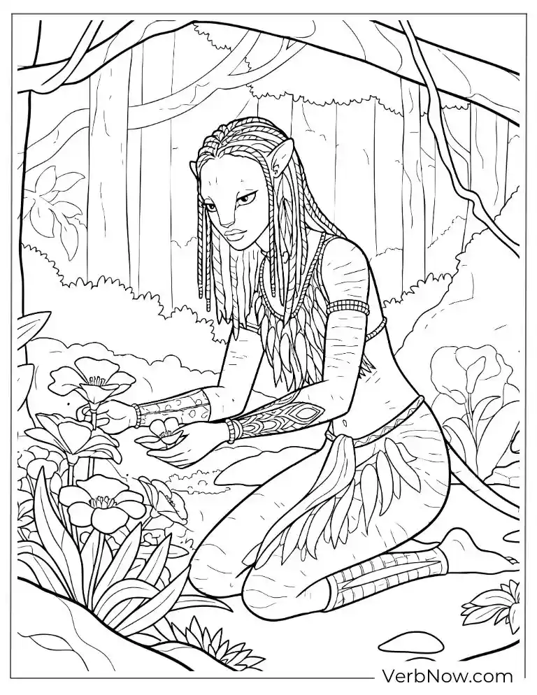 Na’vi woman in the tropical forest
