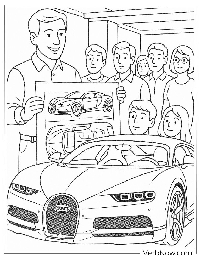 Bugatti showcased at an auto exhibition with a crowd