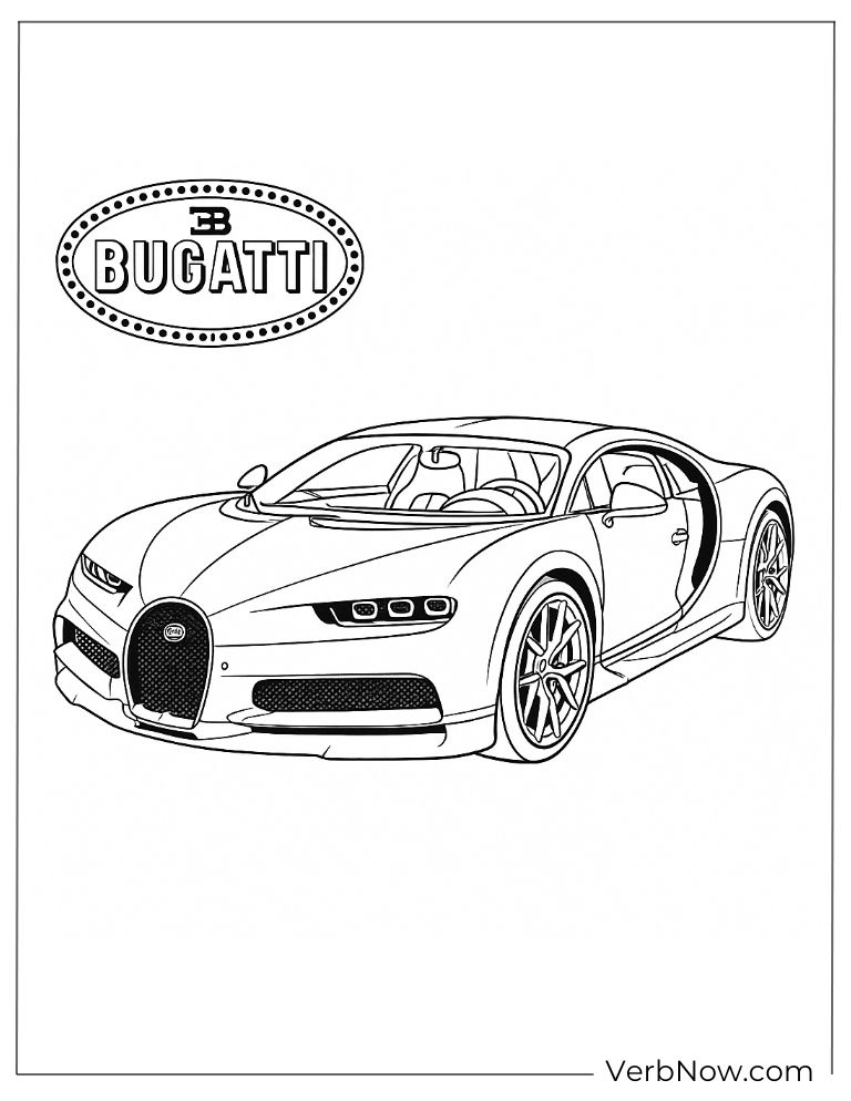 Bugatti with the Bugatti logo above it