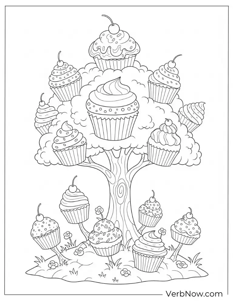 Adorable cupcake with a cat face design