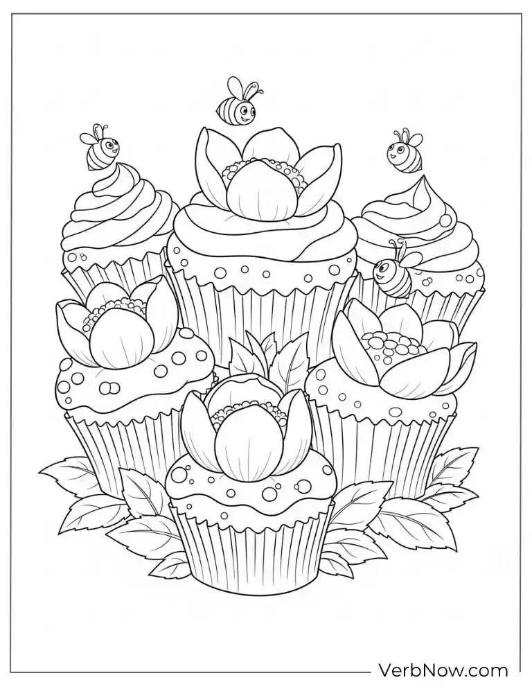 Children climbing a giant cupcake mountain
