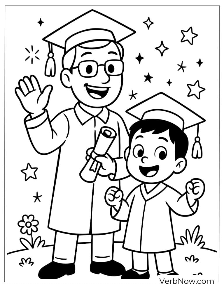 A father and child celebrating graduation day