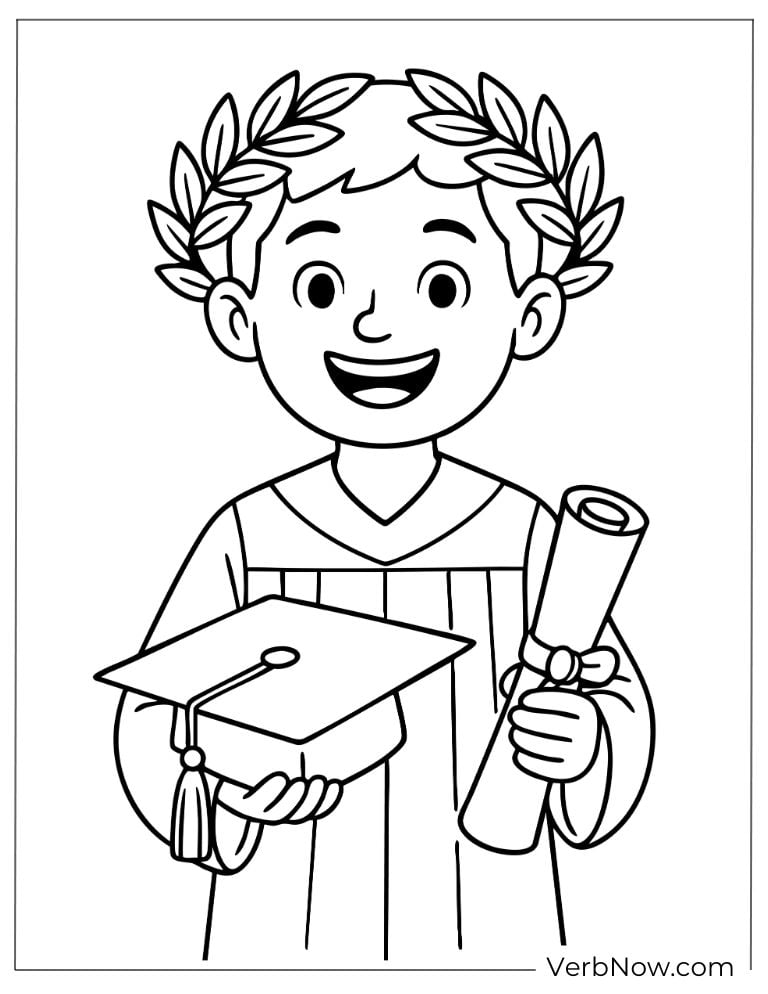 Young graduate holding his diploma and cap with pride