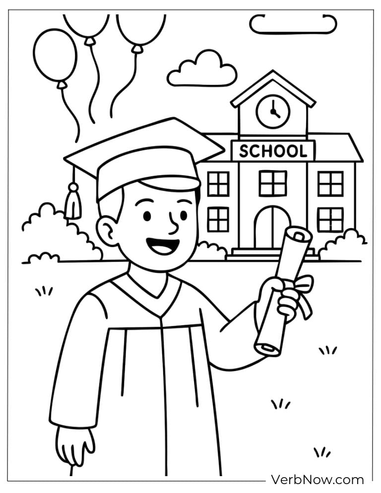 Cheerful graduate boy holding his diploma