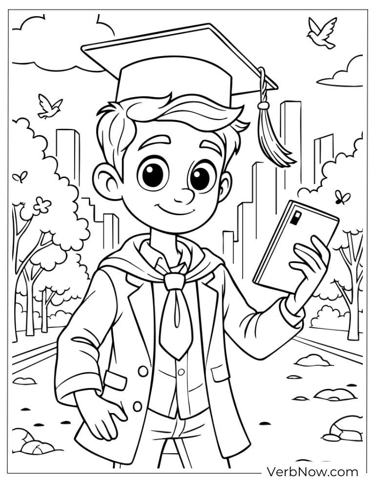 Graduate boy smiling with a diploma in hand