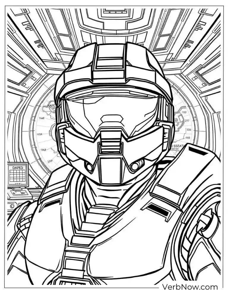 22 Amazing Halo Coloring Pages to Download (Printable PDF) Spartan soldier inside a spaceship