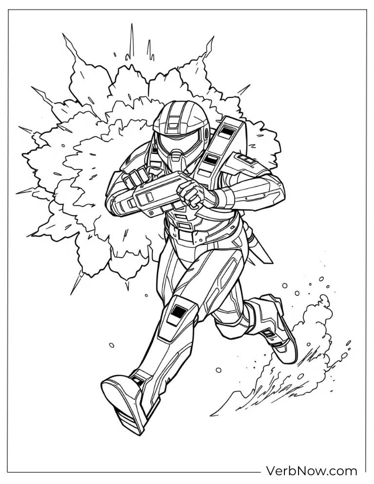 Spartan running from an explosion