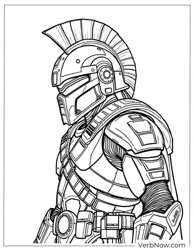 22 Amazing Halo Coloring Pages to Download (Printable PDF) Spartan with a Roman-style helmet