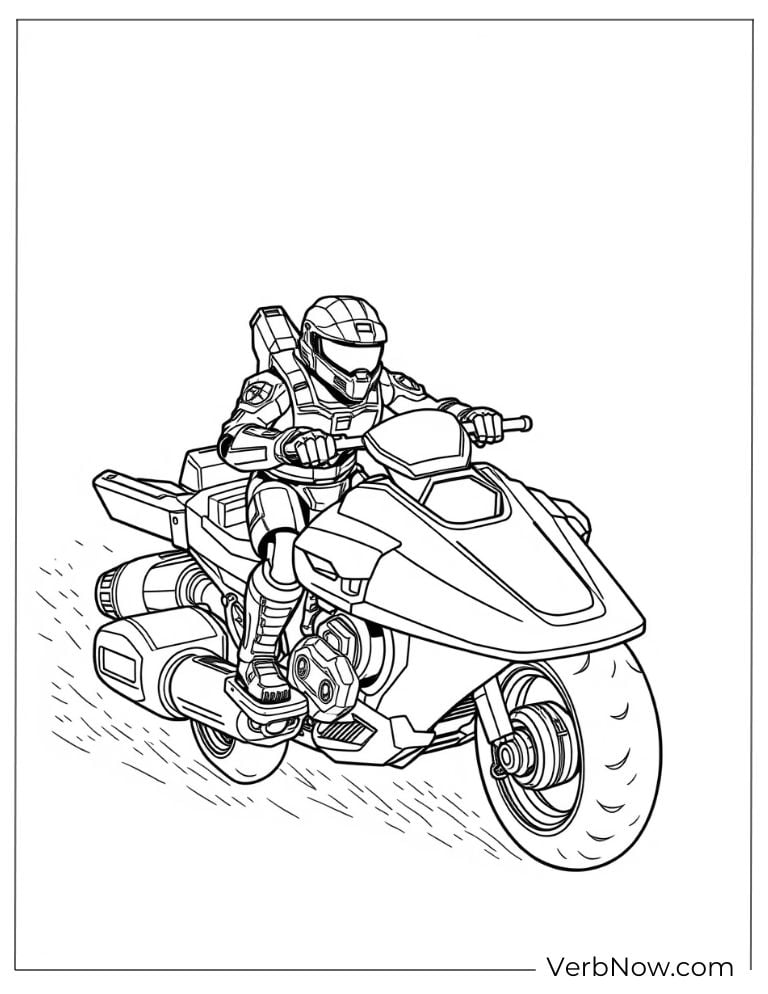 A Spartan riding a futuristic bike