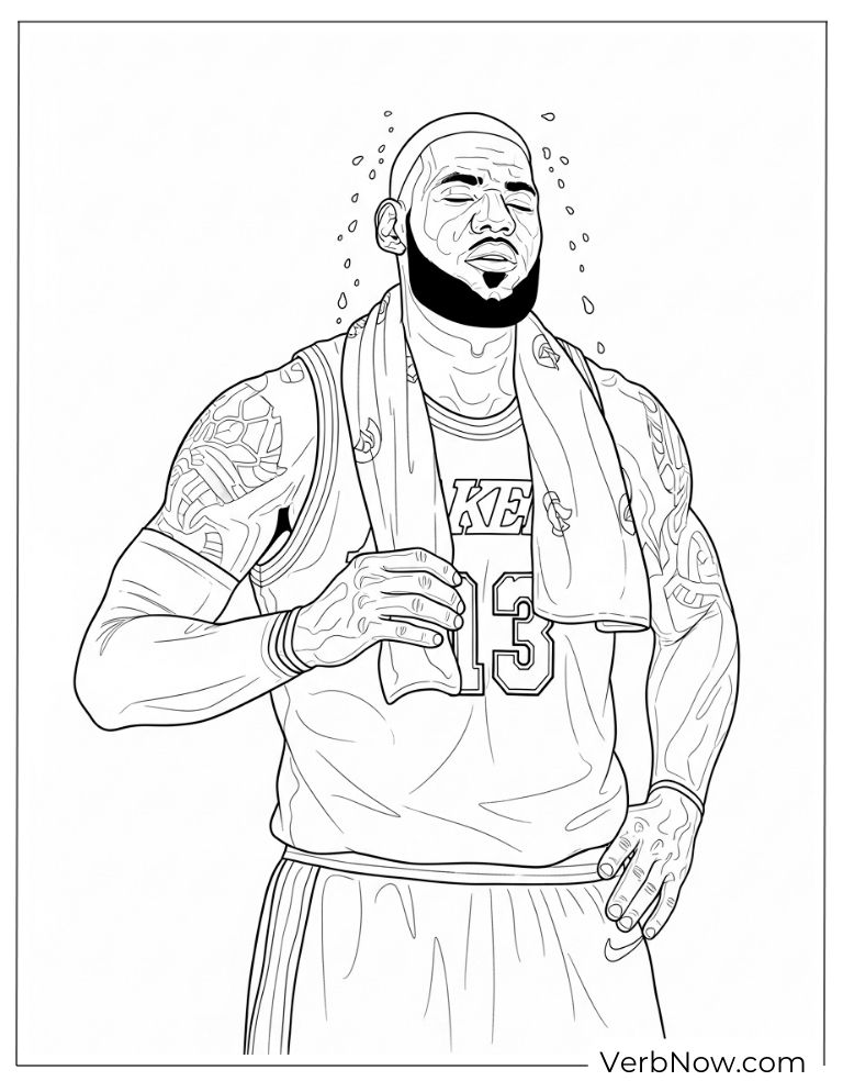 LeBron James cooling down with a towel and water bottle