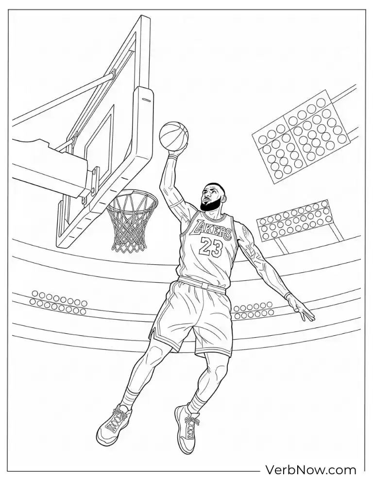 LeBron James performing a powerful dunk