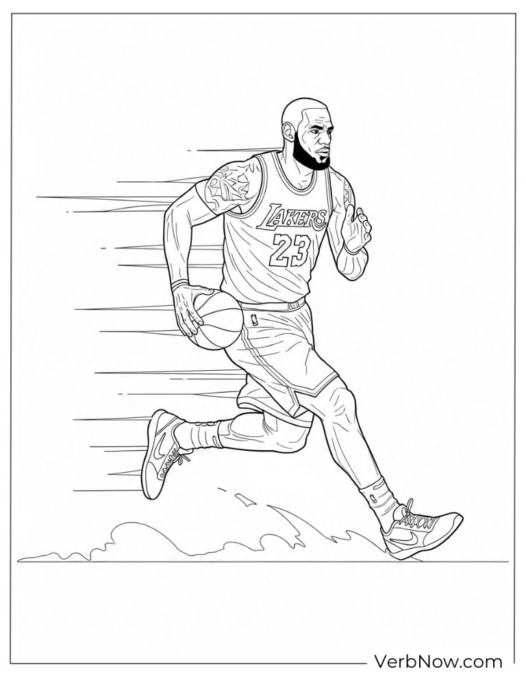 LeBron James sprinting across the court
