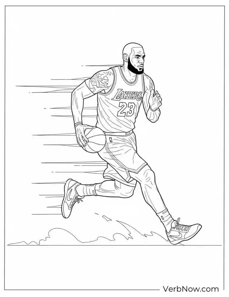 LeBron James sprinting across the court