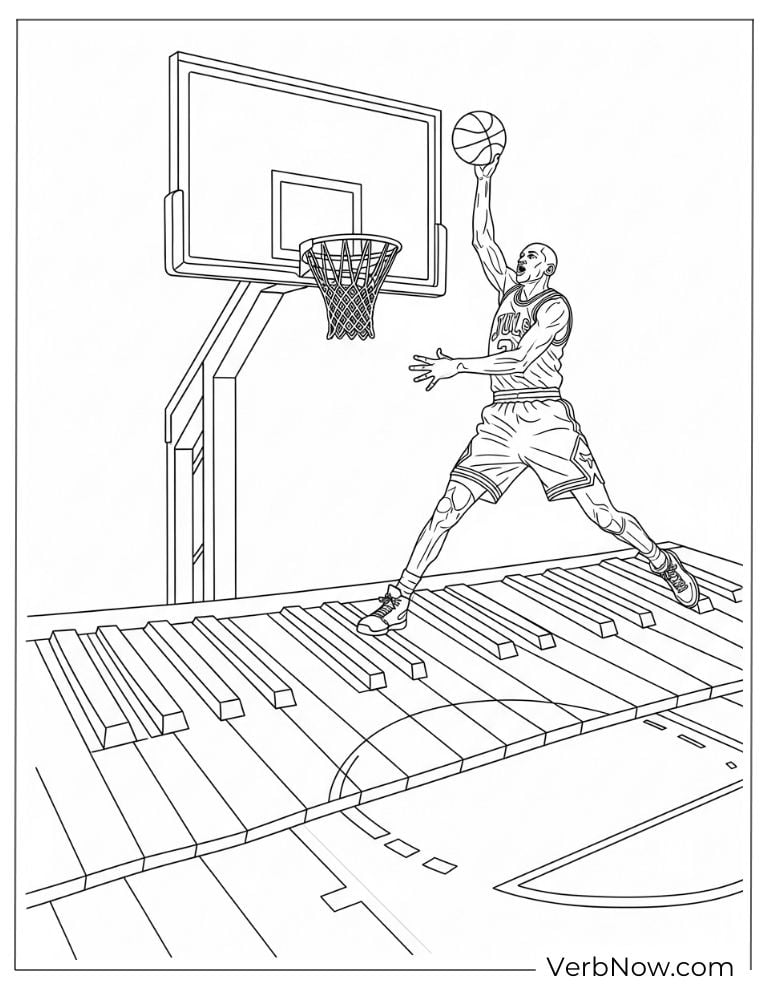 Michael Jordan dunking the ball on the court