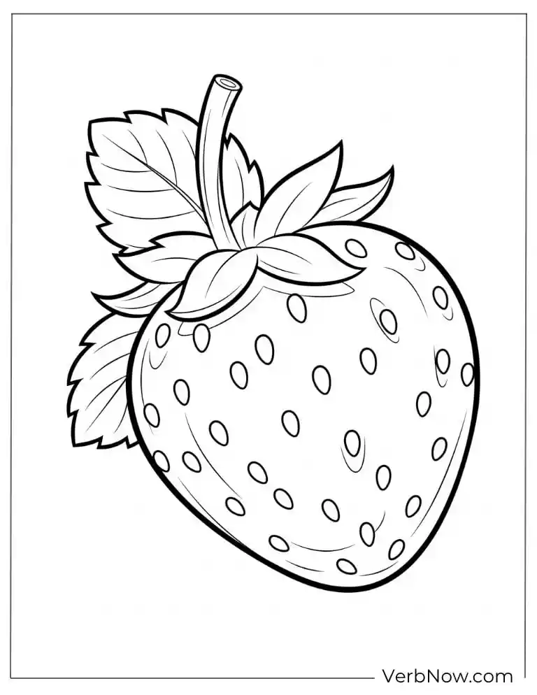 Large strawberry with leaves