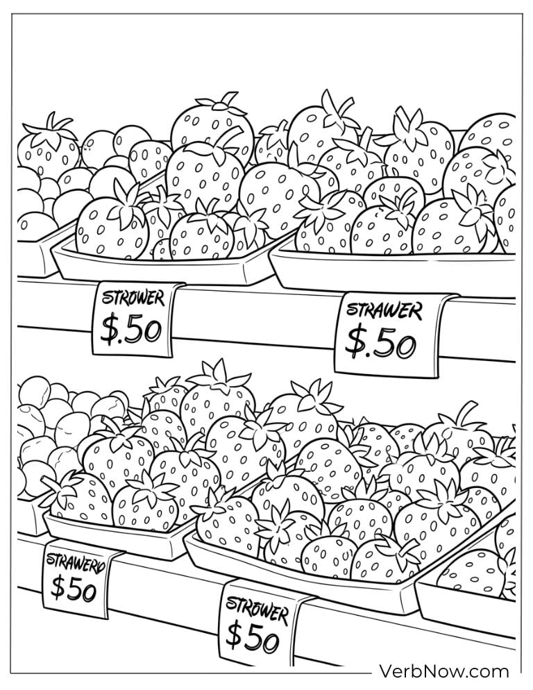 Boxes of strawberries for sale at a market