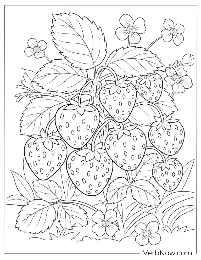 Ripe strawberries growing on a leafy plant