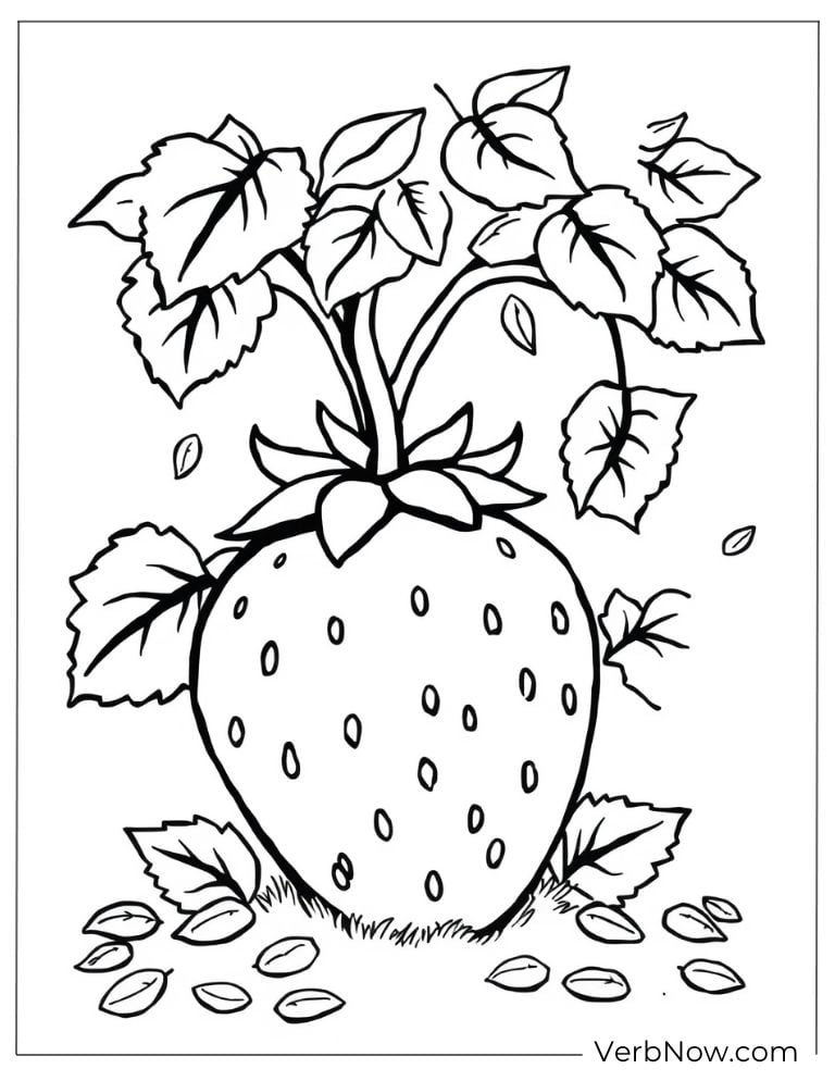 Giant strawberry with detailed leaves