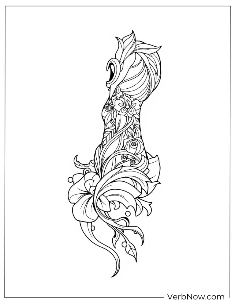 Floral tattoo artwork with flowers around