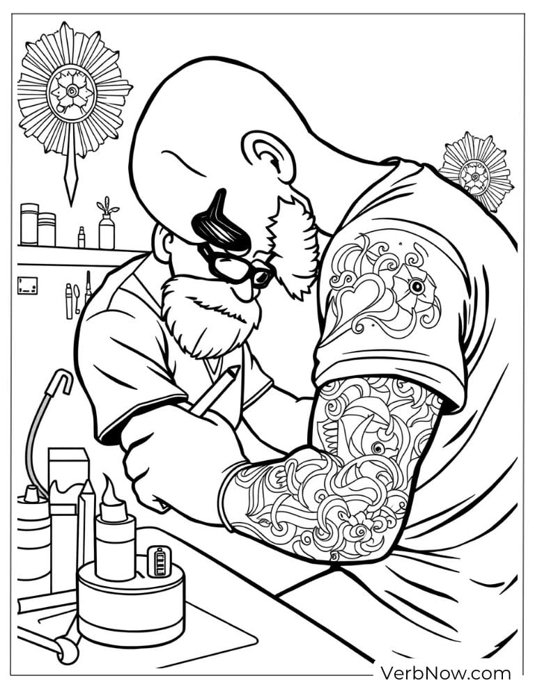 Tattoo artist working on a client’s arm