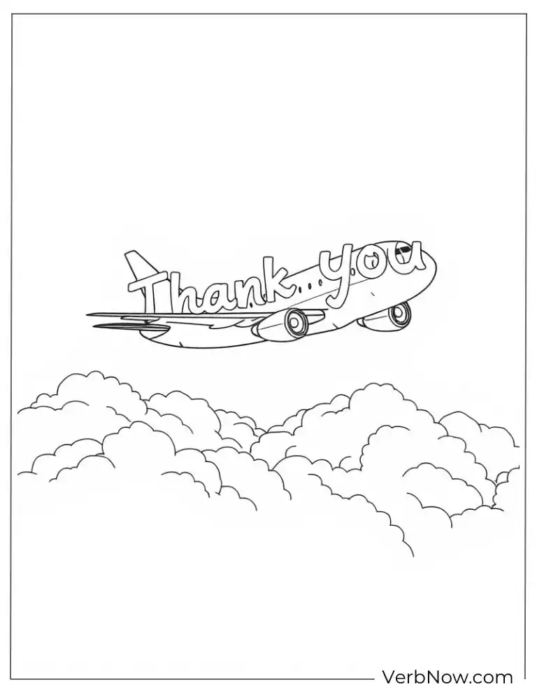 Airplane flying with “Thank You” above the clouds